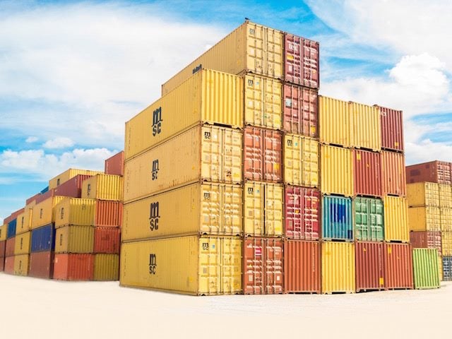 stacked containers