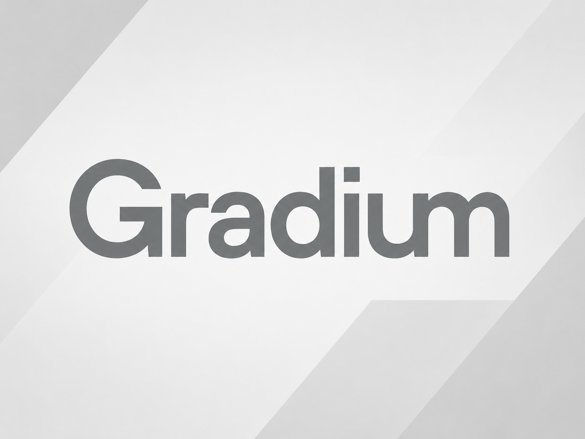 Gradium logo on multi-grey background