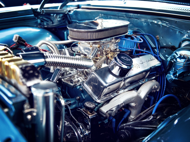 A high performance engine in a classic musclecar