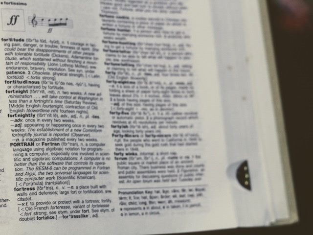 closeup of dictionary
