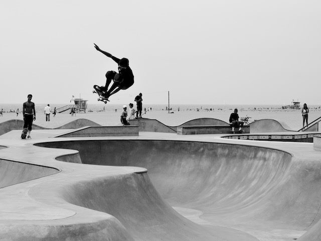skateboarder in the air
